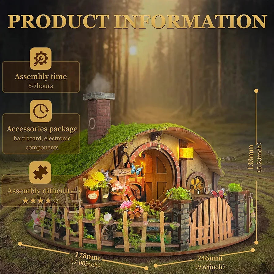 DIY Miniature Wooden 3D Puzzle Dollhouse Kit